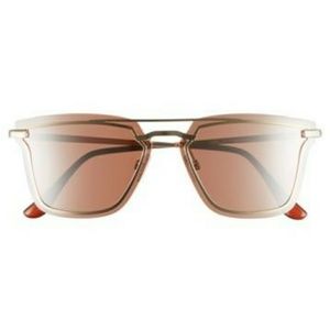 Leith 60mm Metal Trip Flat Aviator Sunglasses